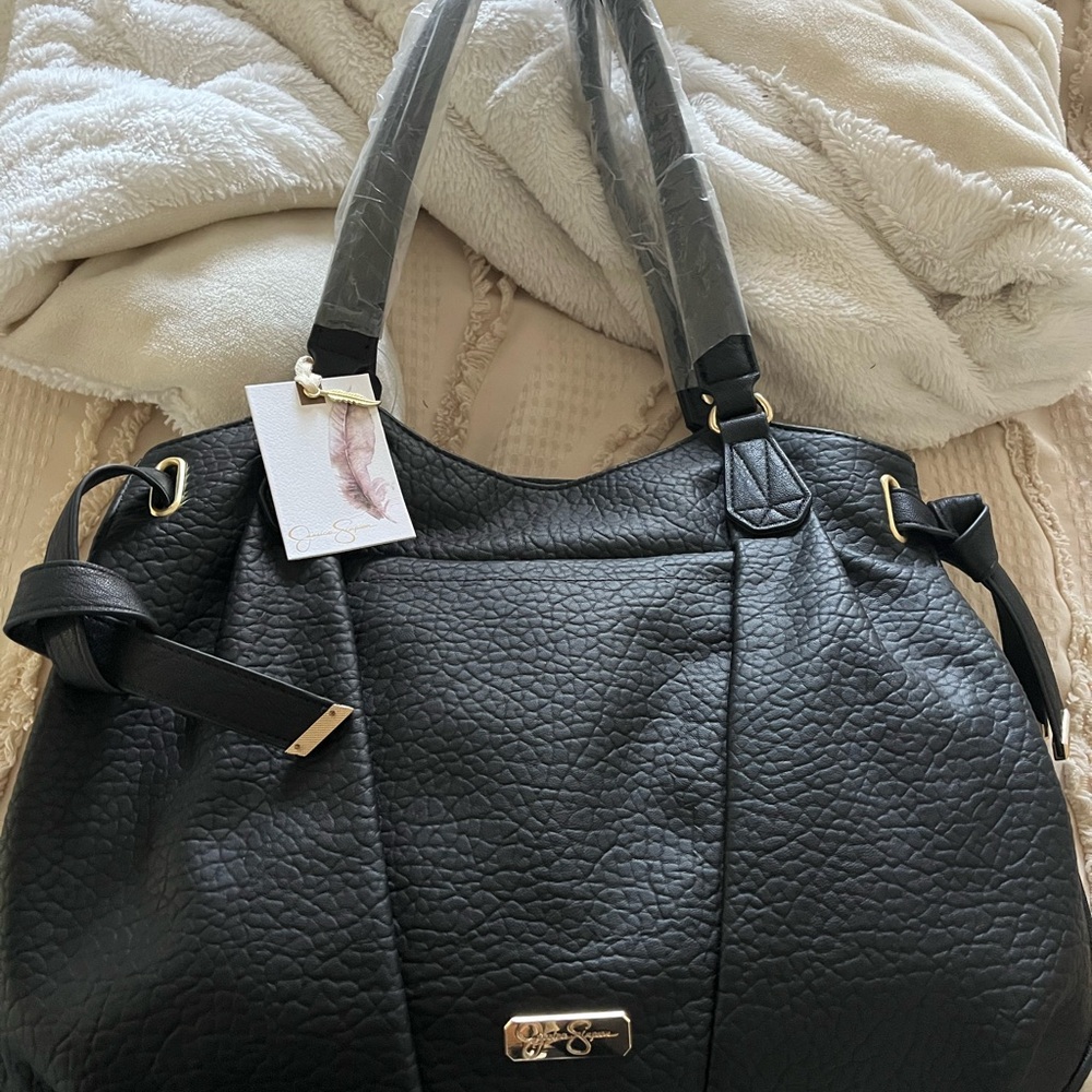 Jessica Simpson Black Textured Shoulder Bag NWT